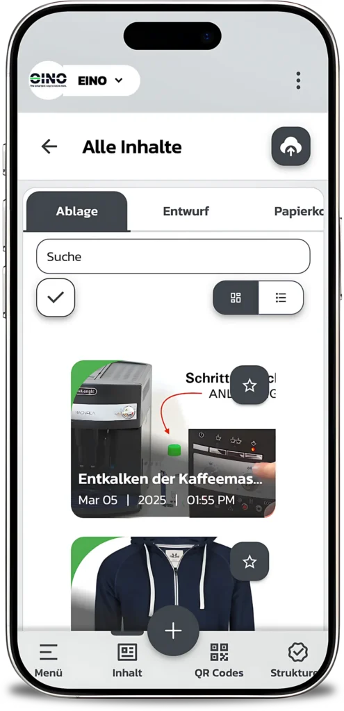 EINO-App - Demo am iPhone