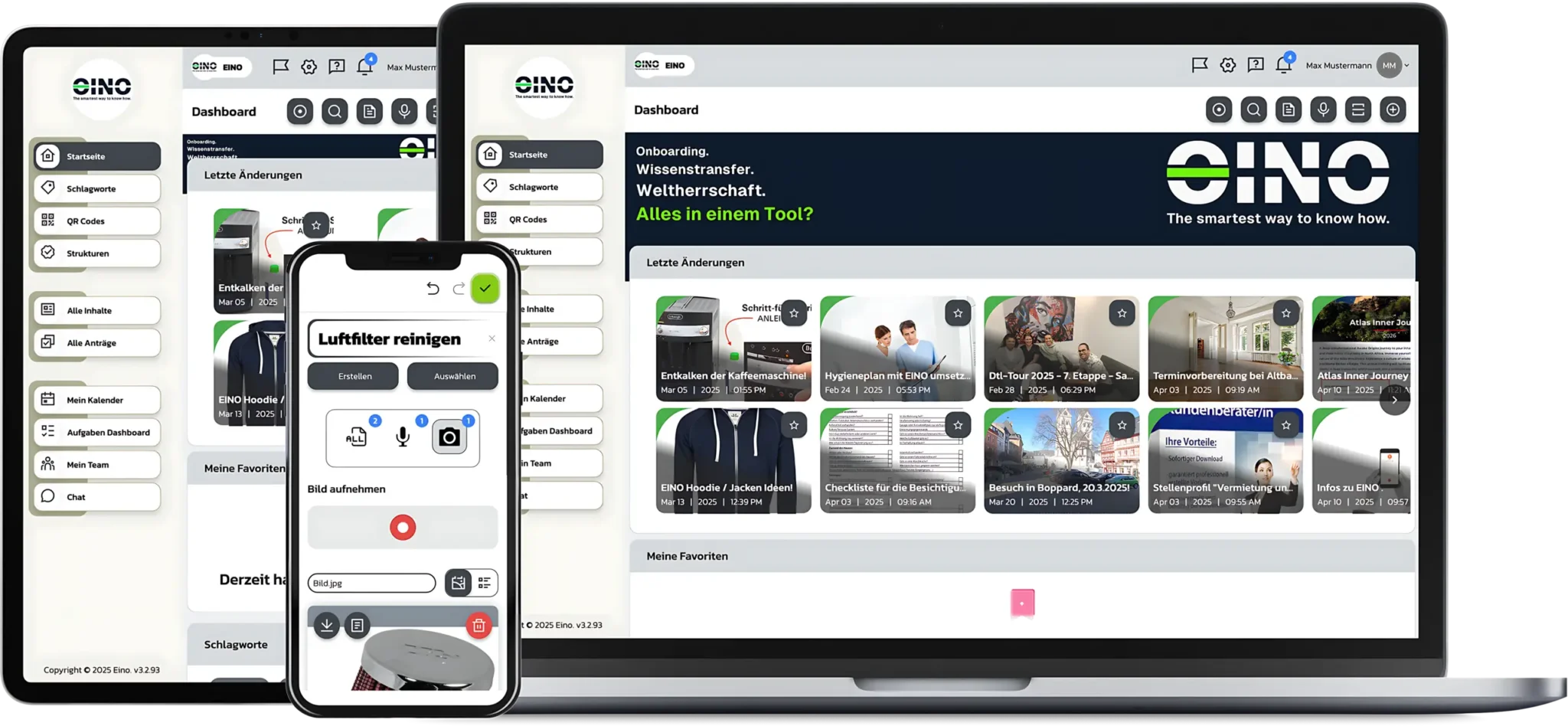 EINO-App - Demo am MacBook, iPad und iPhone