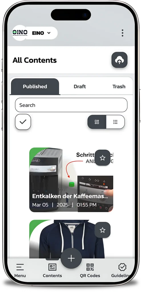 EINO app - Demo on iPhone