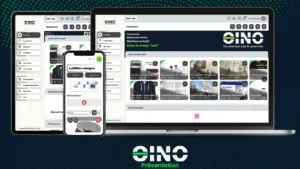 Mockups mit EINO-Screenshot für Laptop, Tablet, Handy