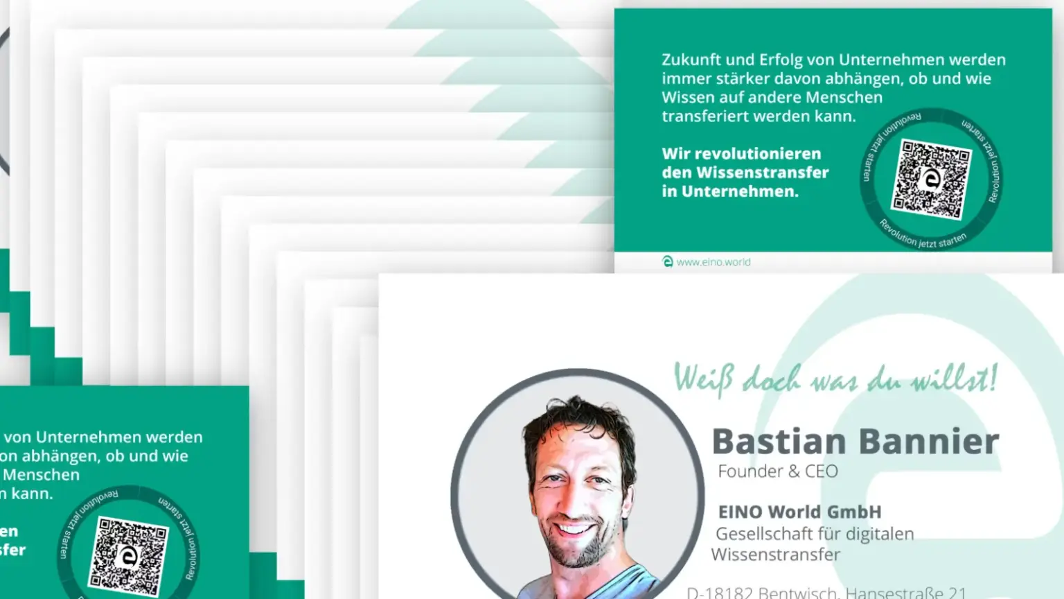 Visitenkarte Bastian Bannier Vorder- und Rückseite - Promotionzwecke
