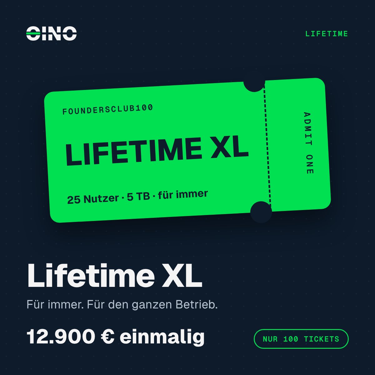 Ticket Lifetime XL: 25 Nutzer, 5 TB, für immer